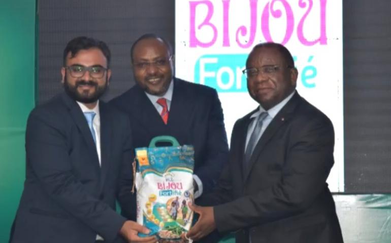 La cérémonie de lancement du riz bijou fortifié présidée dans l’après midi du vendredi 24 septembre 2021, à l&#039;hôtel Hilton de Yaoundé, par le juge ministre du Commerce, Luc Magloire Mbarga Atangana.